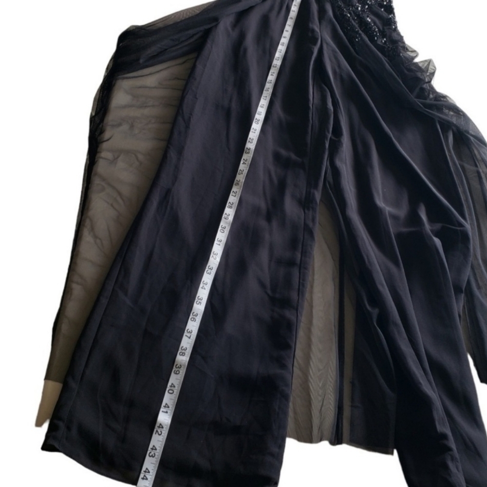 🔥NWT Adrianna Papell Beaded Georgette Jumpsuit, Black, Size 6 - Picture 16 of 16